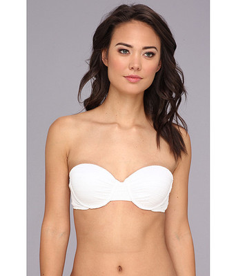 white strapless bikini