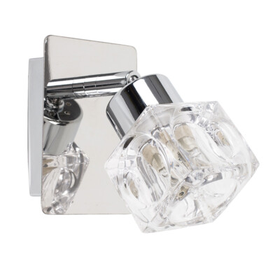 Chrom Wand Leuchte Eiswürfel Design Modern Wohnzimmer Wandleuchte LED G9 Birne