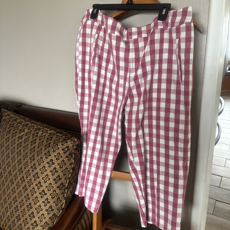 Time And True Pink Checked Capri
