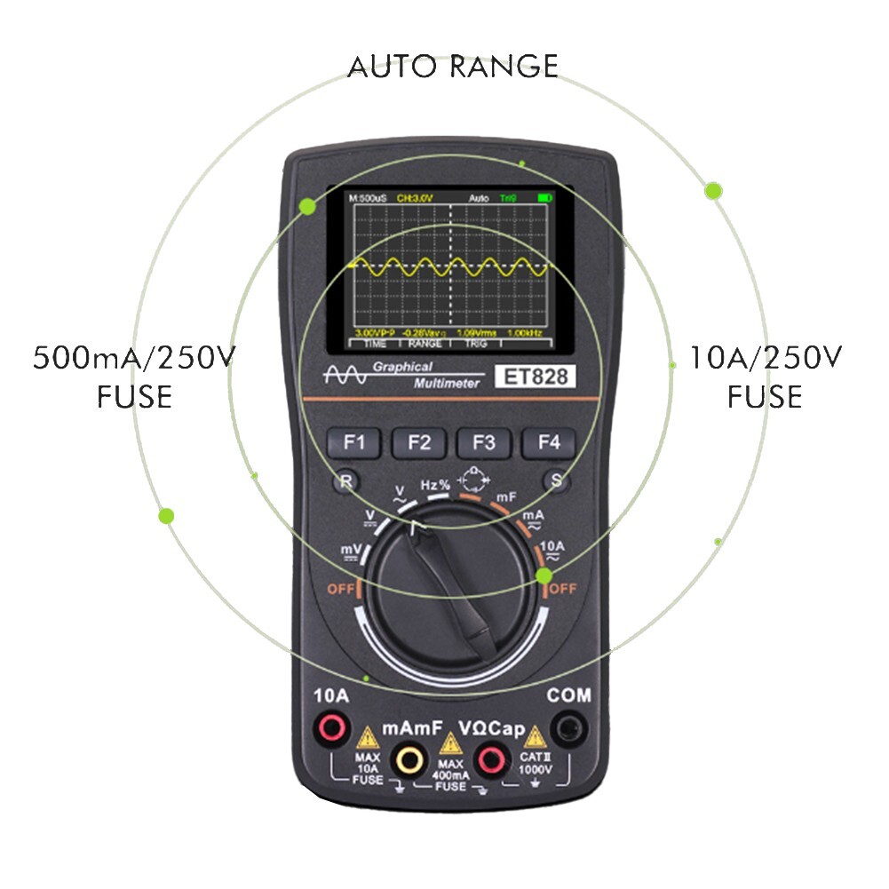 ET828 Digital Oscilloscope Multimeter with Auto/Normal/Single Waveform