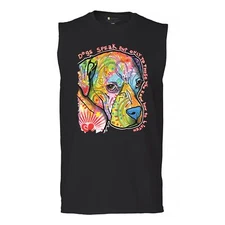 Dogs Speak To Those Who Listen Muscle Shirt Dean Russo Neon Pet Puppy Men's