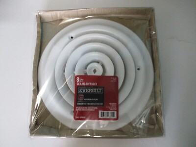 EVERBILT  8''Ceiling Diffuser , Steel Round Powder Coat White New