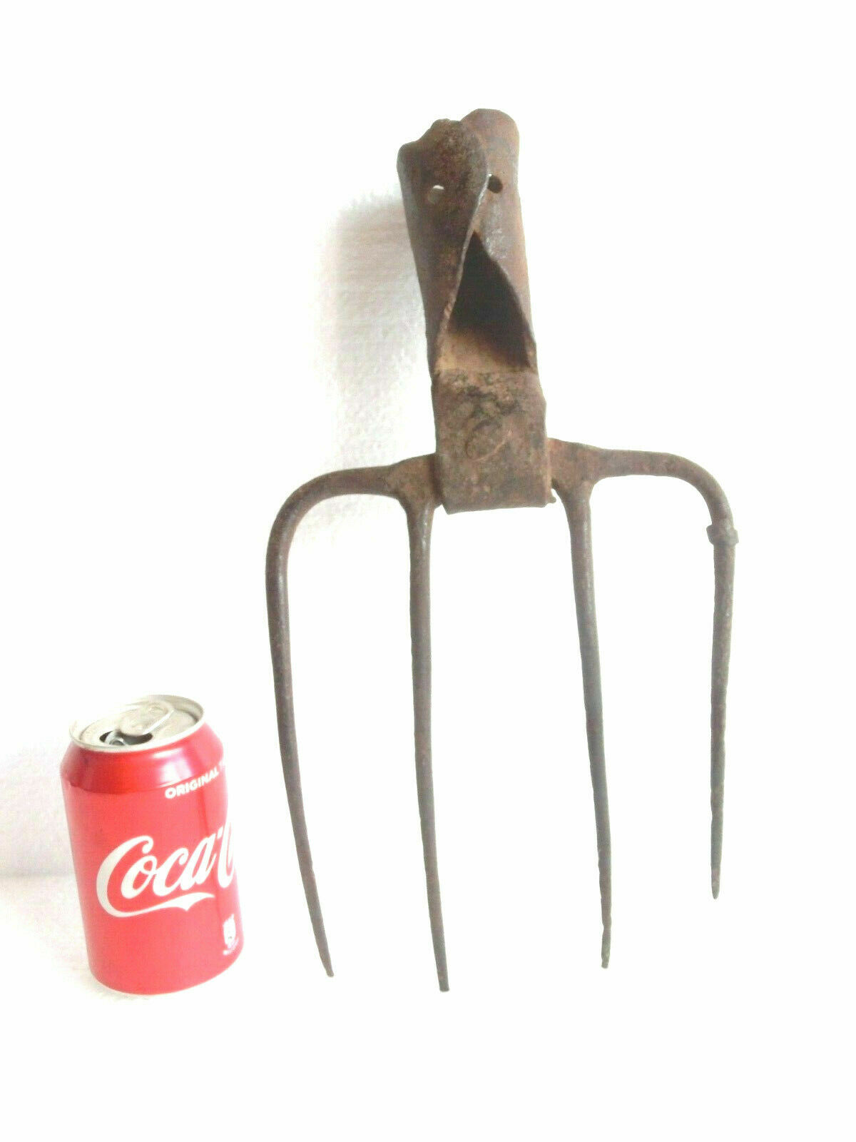 1800's ANTIQUE 4 tine prong pitchfork hay fork wrought iron PRIMITIVE farm tool* eBay