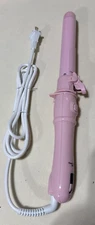 Rotating Adj Temp 1.25" Professional Curling Iron and Heat Protection Glove Pink