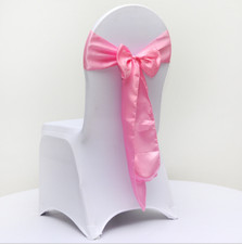 pink satin chair sashes tie chair bow ribbons wedding birthday party decoration