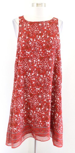 NWT Max Studio Burnt Orange Floral Sleeveless Swing Tank Dress Size S Casual
