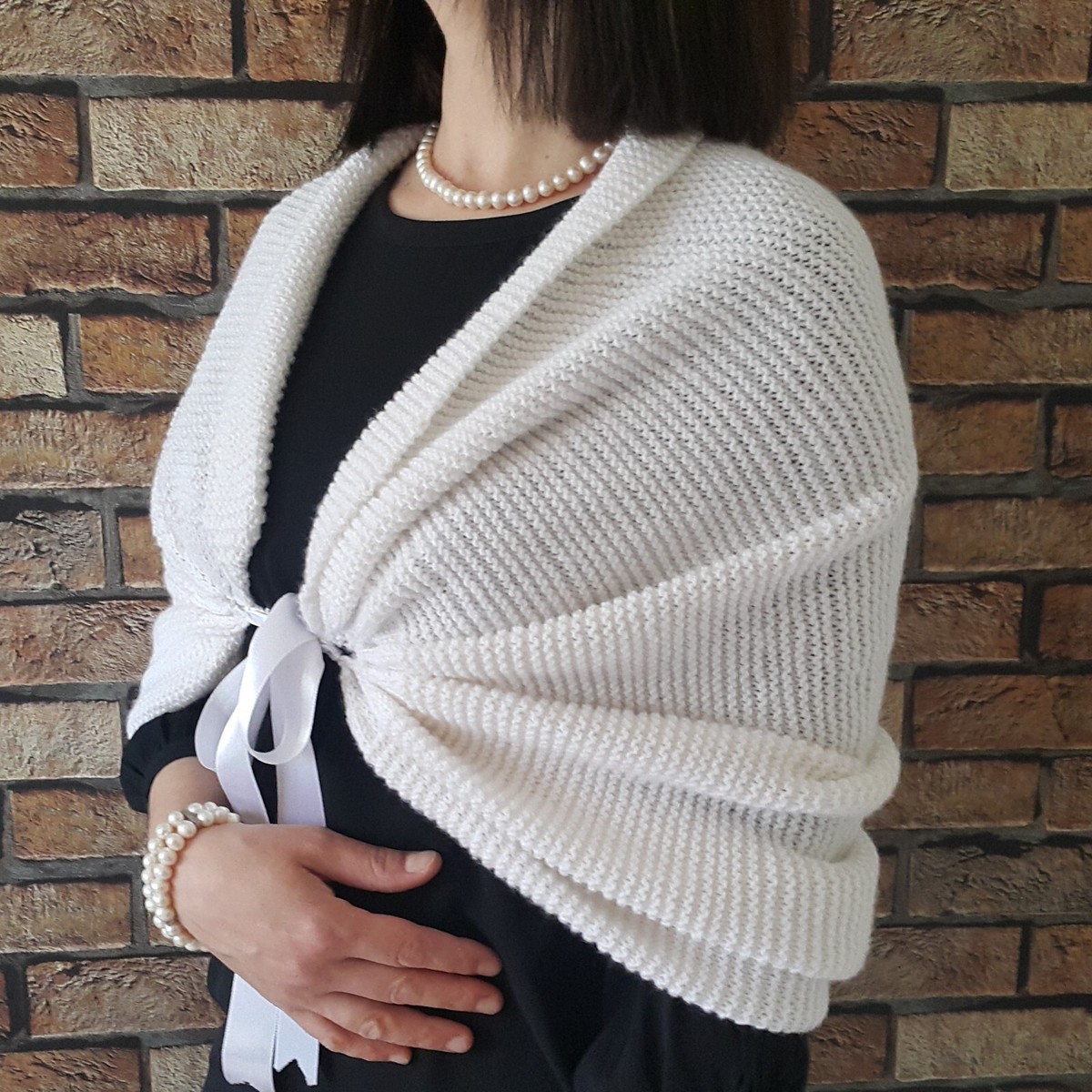 Knit Wedding Shawl Bridal Capelet Crochet Cover Up Wrap Shoulder