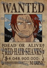 One Piece Wanted Poster - SHANKS BUY 2 GET 1 FREE see Description