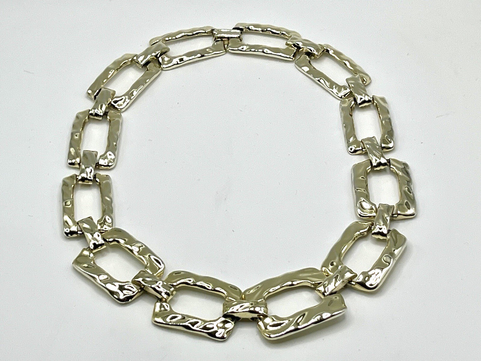 Vintage Goldtone Rectangular Link Chain Necklace … - image 8