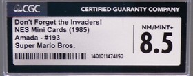 1985 Japanese CGC 8.5 Amada SUPER MARIO BROS Cover art TRADING CARD Famicom NES