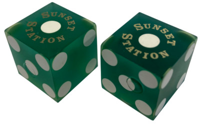 '' SUNSET STATION '' GRÜN LAS VEGAS USA CASINO WÜRFEL CRAPS