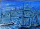 Earl Mayan painting of French Harbor Scene  — photo 5