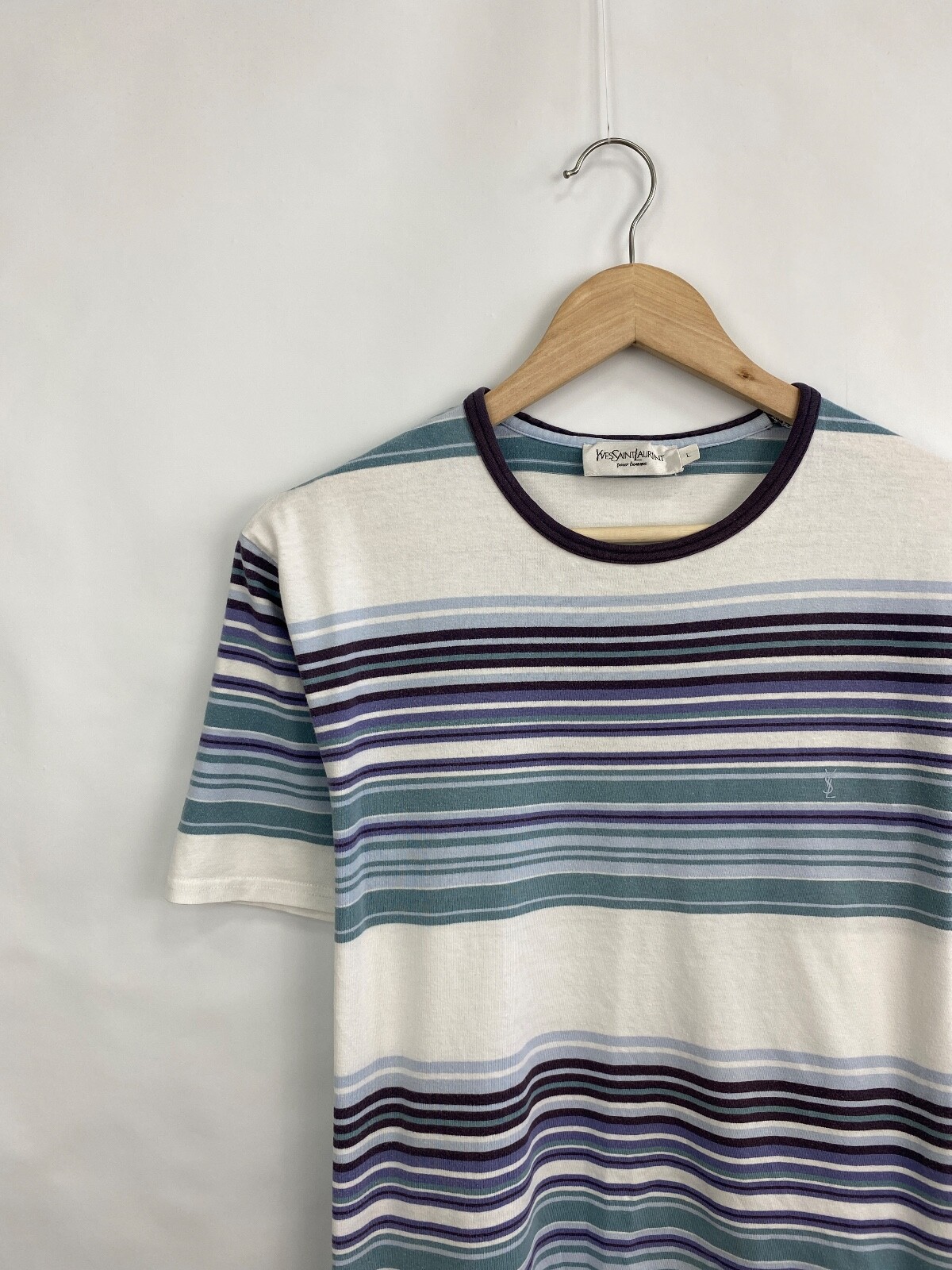 T shirt vintage anni '90 Yves Saint Laurent YSL rara retrò Y2K taglia L multicolore