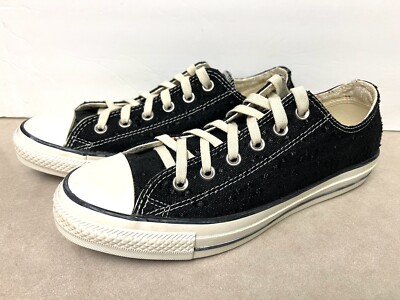 Women Converse All Star Chuck Taylor Textured Black Canvas Low Top Ox - Size 9