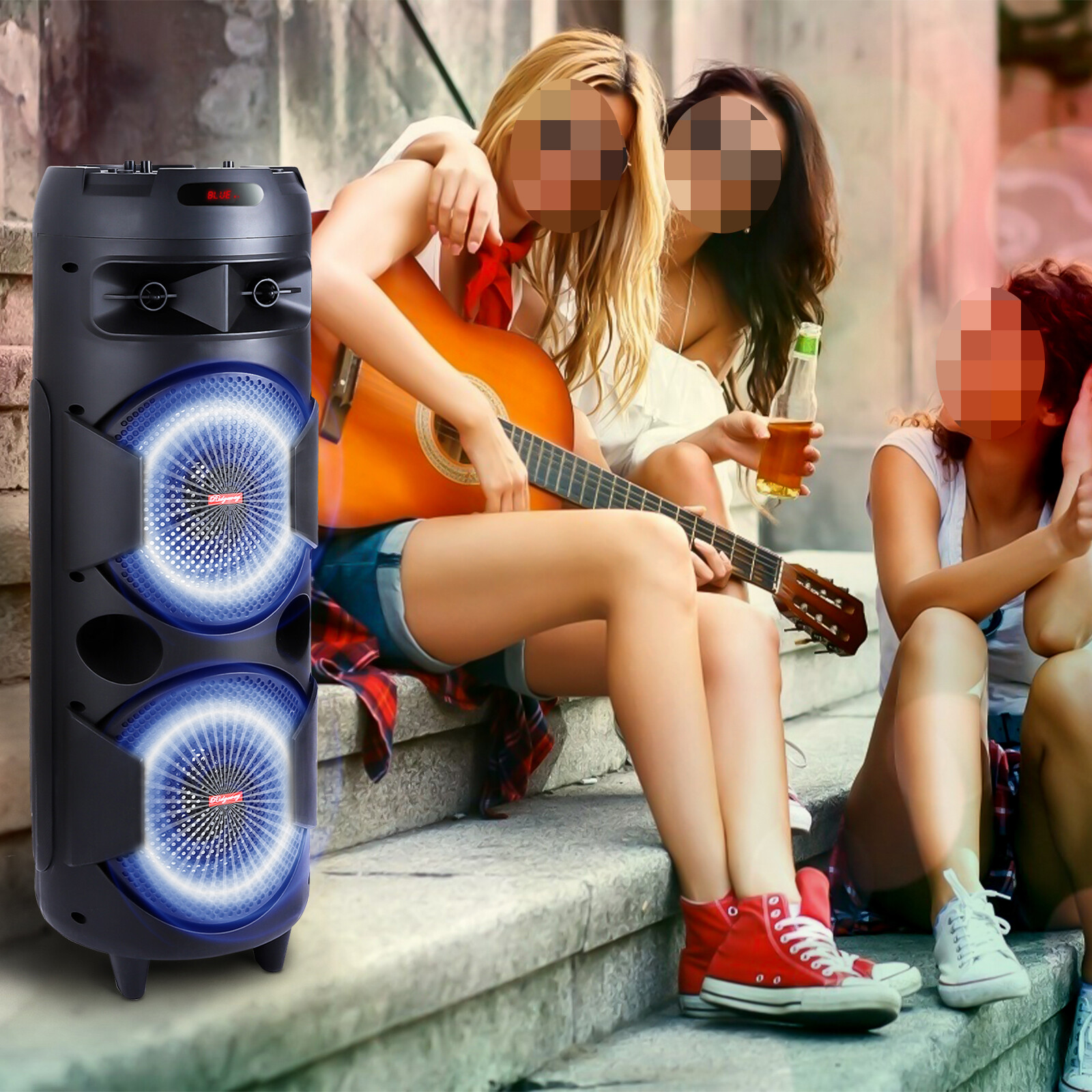 6000W Bluetooth Speaker Portable Sub Woofer Heavy Bass Party Sound System w/Mic alternate view 3