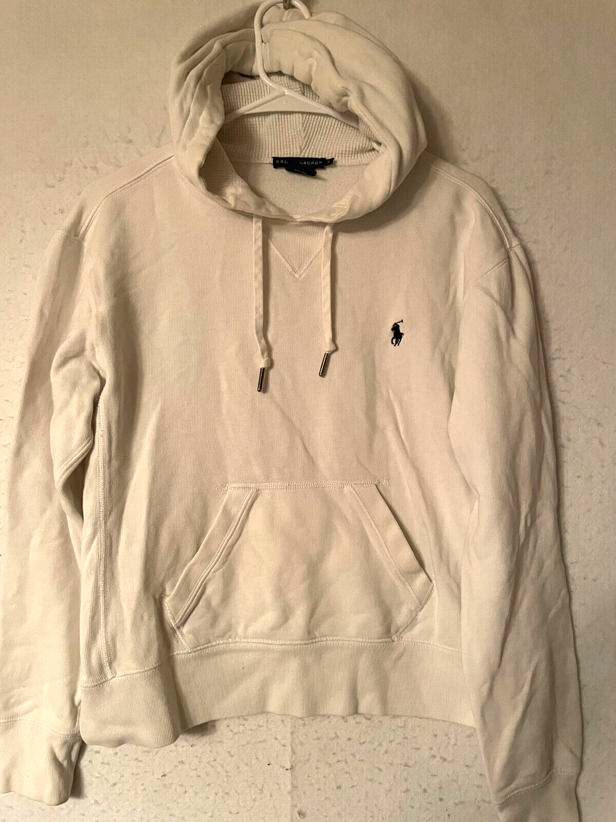 Ralph Lauren felpa con cappuccio donna XL bianca felpa in pile pony