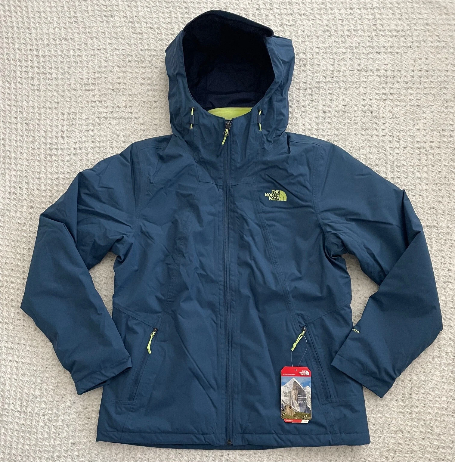 North Face $260 Women High And Dry Triclimate Ski Jacket Hooded - Blue/yellow-XL