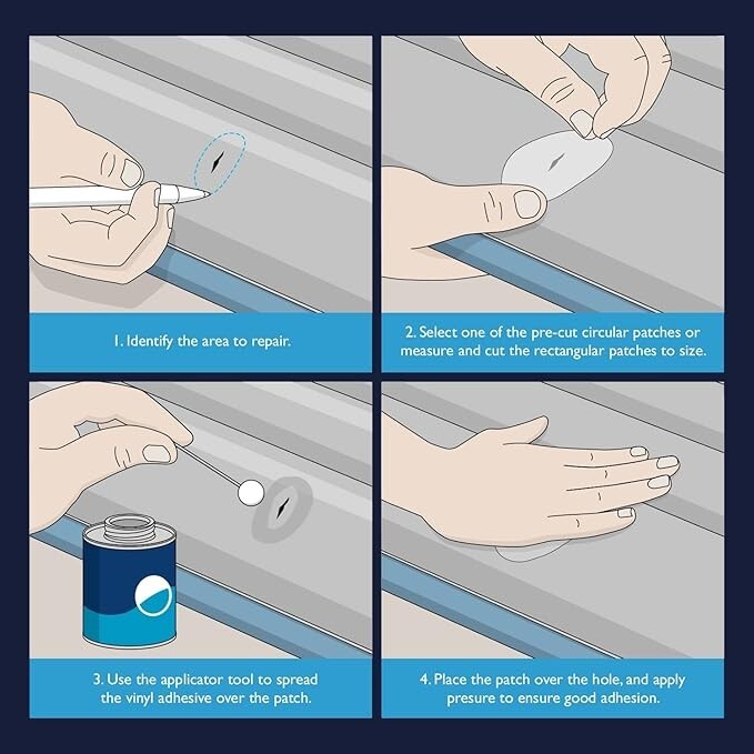 15 Piece 120Ml Vinyl Repair Kit for Hot Tubs, Inflatable Spas and above