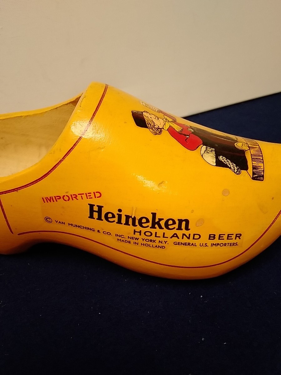 Vintage Heineken Holland Beer Wooden Yellow Shoe 9 Inch Long | eBay