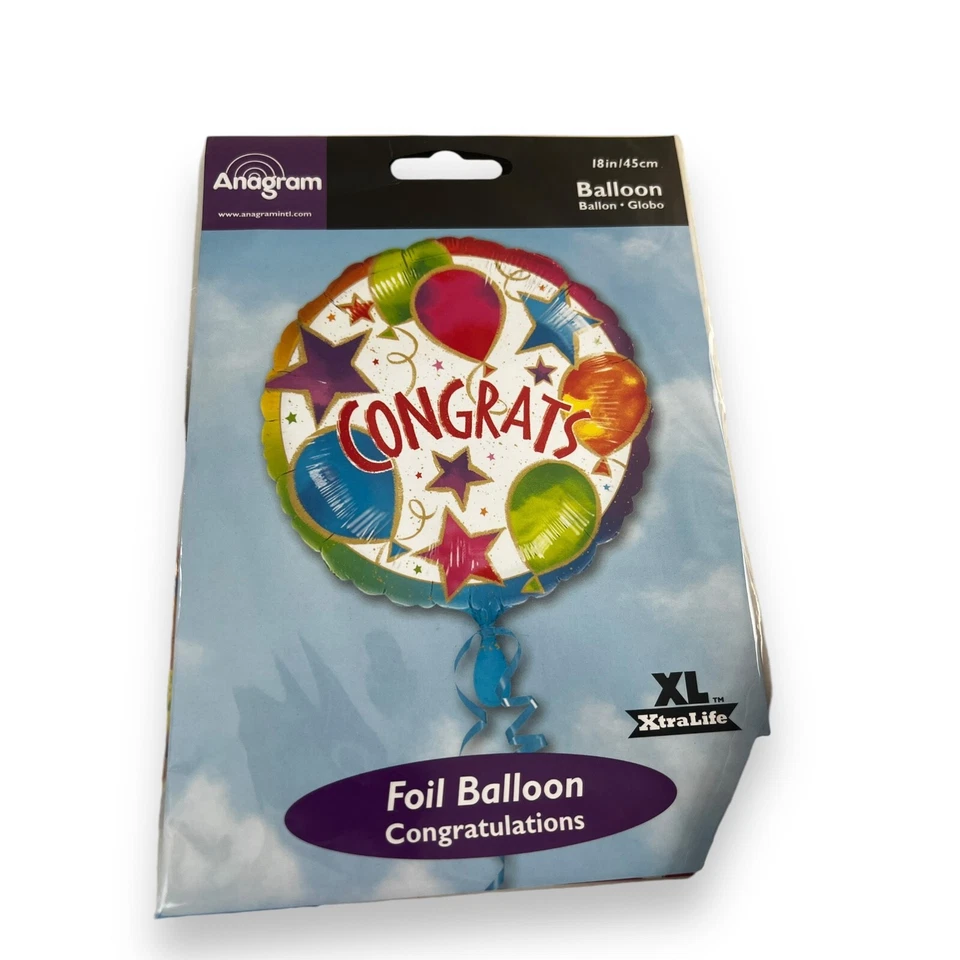 7 件套复古 Qualatex Anagram 18 英寸气球 Globo 恭喜大会 — 第 3/4 张图片