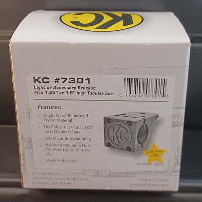 KC Hilites 7301 Universal Mount Bracket 1.25'' to 1.5'' Tube Clamp - Black NOB  -H