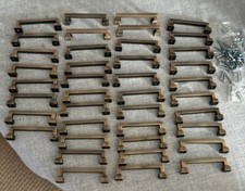 Brass Look Cabinet Pulls Set 40 NWOB Rectangle Kitchen Gold Rubbed Hardware