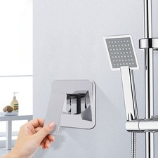 Shower Tap Control Valve Brass Handle Bathroom Hot/Cold Mixer Faucet Wall Mount