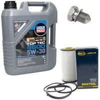 MotoröL Set 5W-30 5 Liter + ÖLfilter SH 4796 L + Schraube FüR Audi Seat Skoda VW
