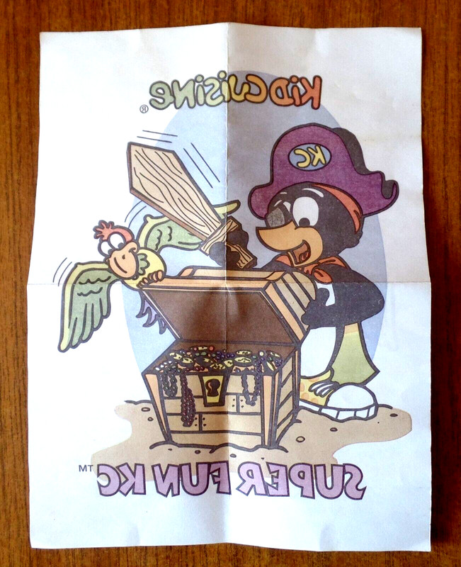 Vintage 1996 SUPER FUN KC Iron-On Kids Cuisine Folded Cartoon Iron-On Poster