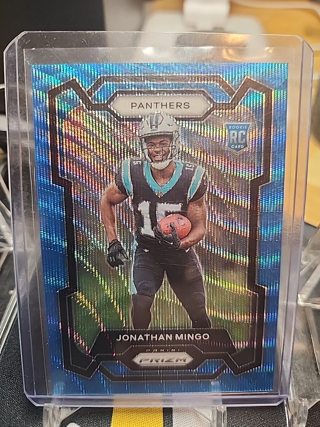 2023 PRIZM JONATHAN MINGO BLUE WAVE PRIZM #312  152/199 PANTHERS