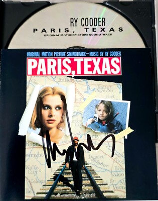 WIM WENDERS SIGNED PARIS TEXAS SOUNDTRACK CD MOVIE RY COODER FILM SCORE lp
