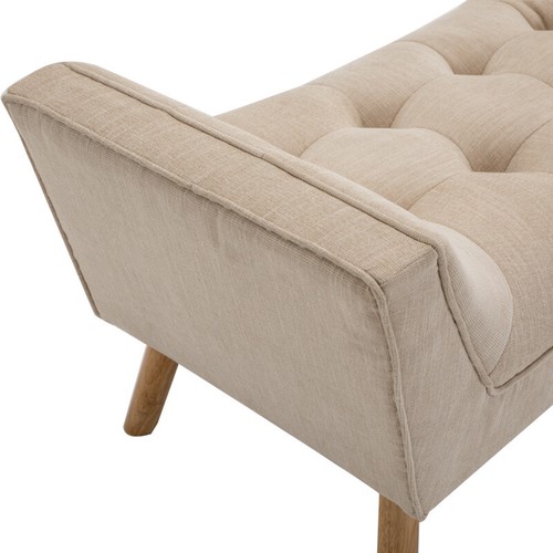 Chenille Fabric Bed End Chaise Lounge Window Seat Arm Bench Hallway W/Wood Legs - Picture 11 of 15