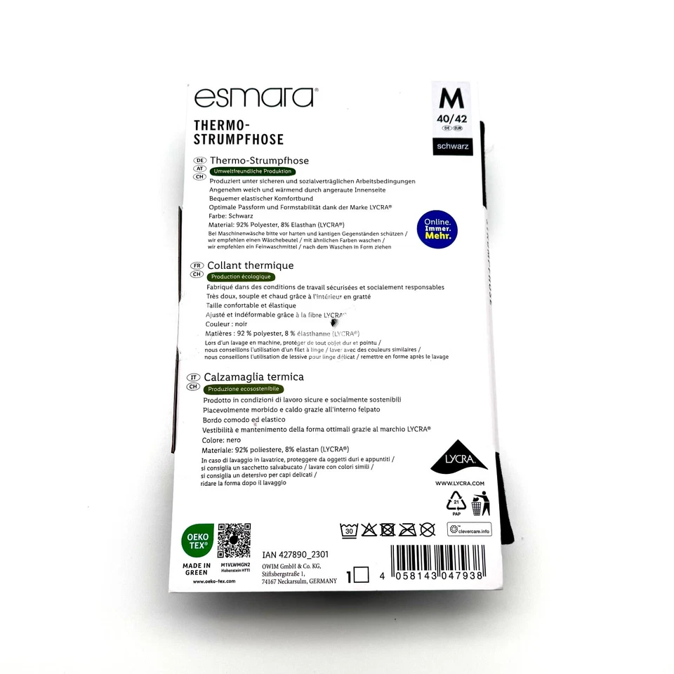 Esmara  Thermo Strumpfhose Thermo 100 DEN Thermostrumpfhose Schwarz S/M/L NEU - Bild 4 von 4