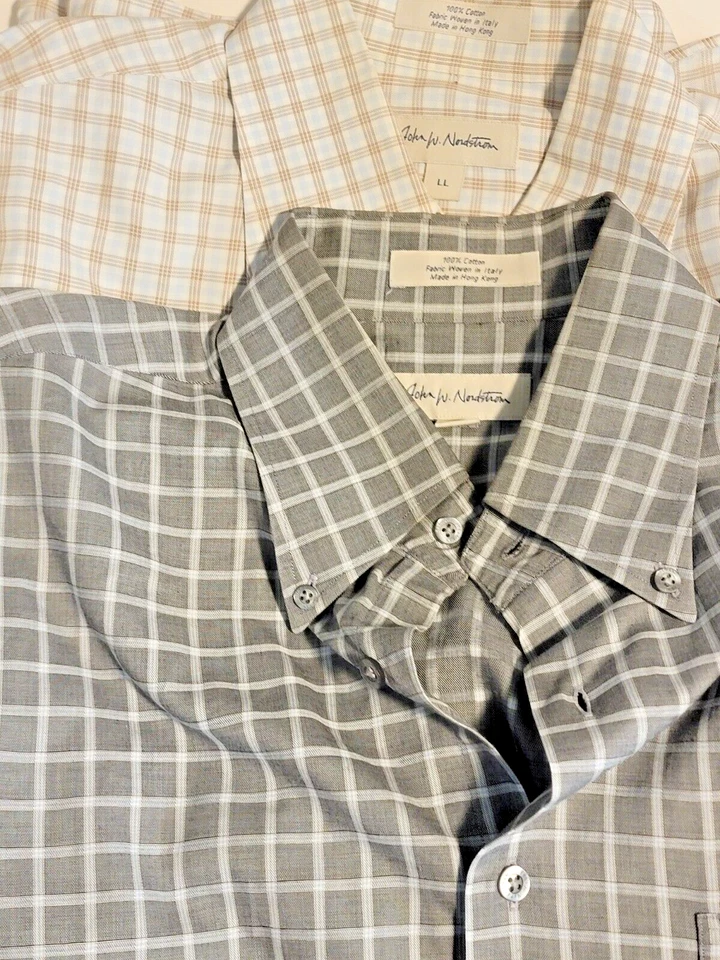 Lote de 2 Camisas John W Nordstrom Para Hombre Talla LL De Colección Manga Larga Con Botones Foto 2 de 4