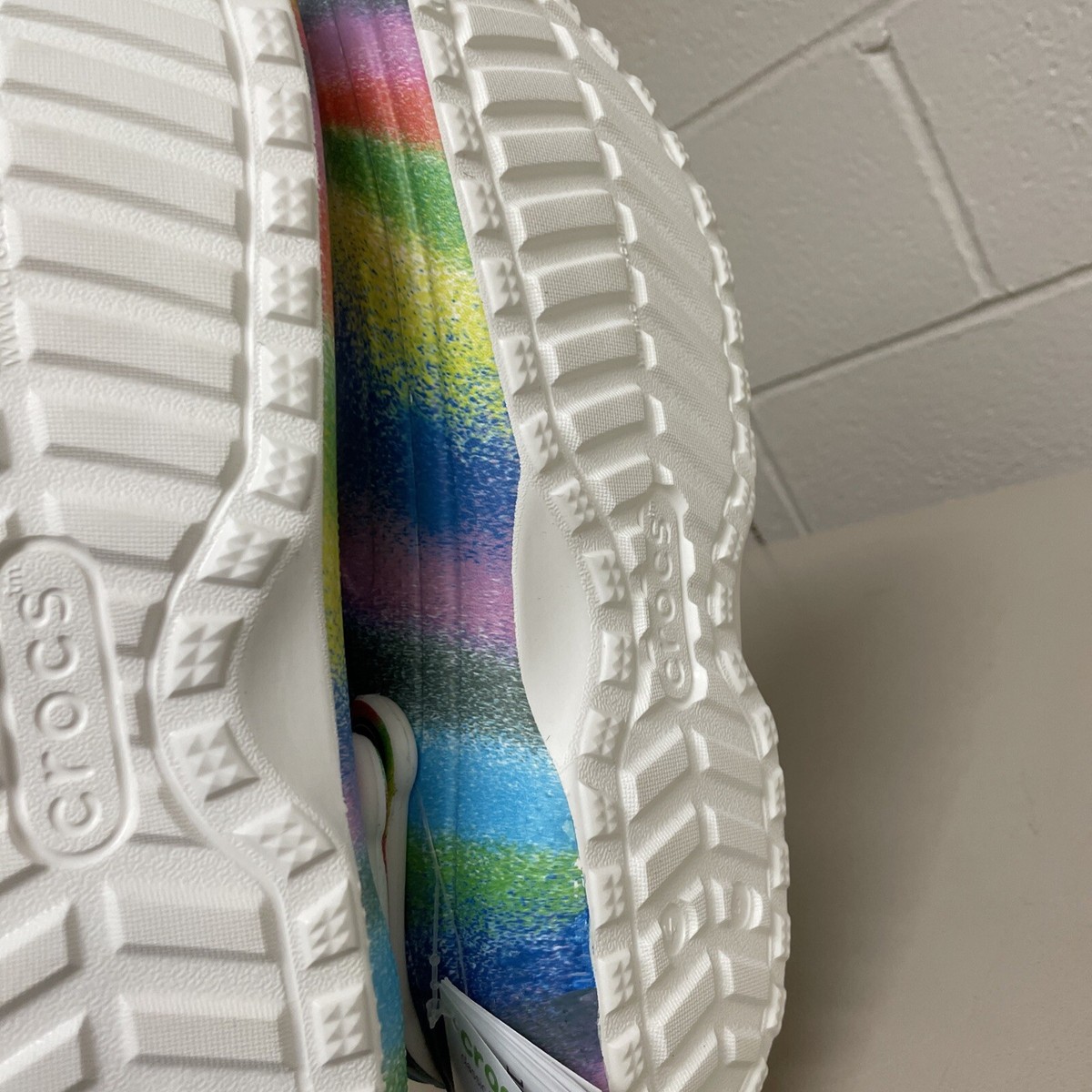 Crocs Classic Lined Spray Dye Clog (208045) - White/Multi Crocs NEW Classic Fuzzy Lined Spray Tie Dye | Mercari main image 2