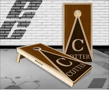 Wedding Wood Stained Look Cornhole Boards Bean Bag Toss Game