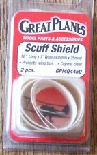 GREAT PLANES, GPMQ4450, SCUFF SHIELD, 12" LONG X 1", PROTECTS WING TIPS