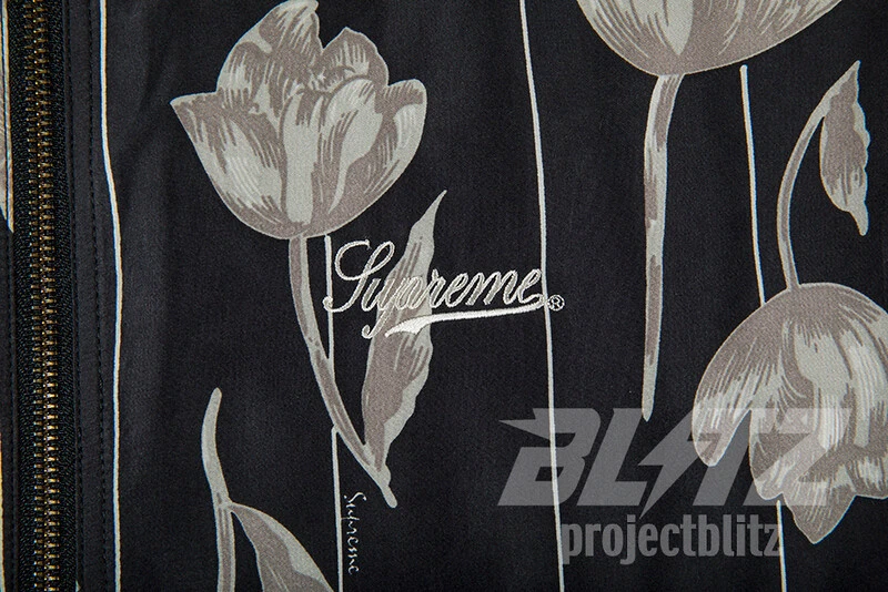 SUPREME FLORAL SILK TRACK JACKET BLACK M SS19