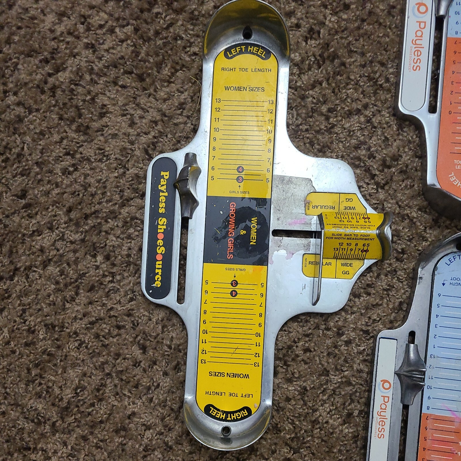 Vintage Metal Payless Shoe Store Sizer Brannock Devic… Gem