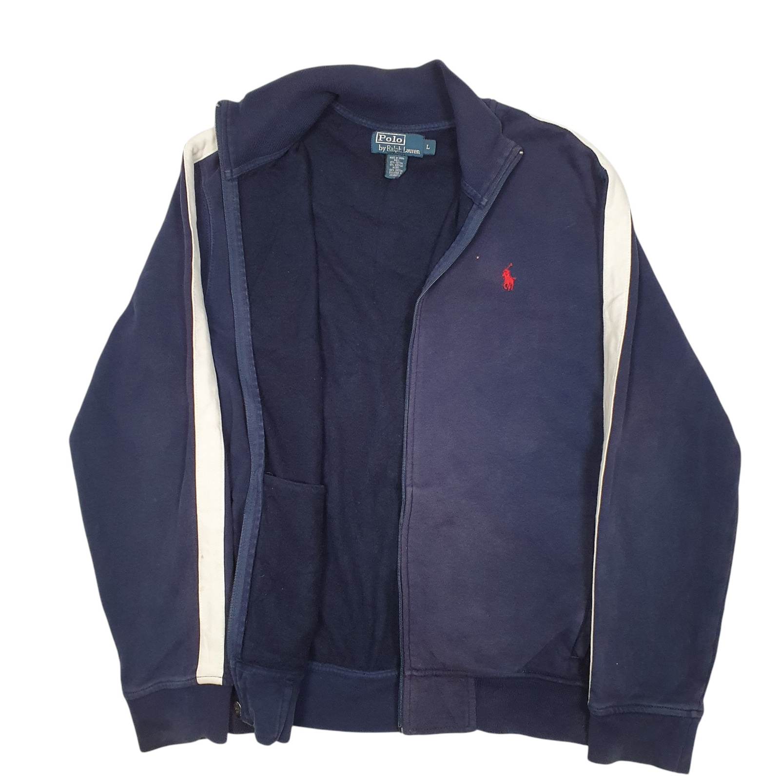POLO RALPH LAUREN Full Zip Cotton Blend Jumper Sweatshirt Mens L image 2