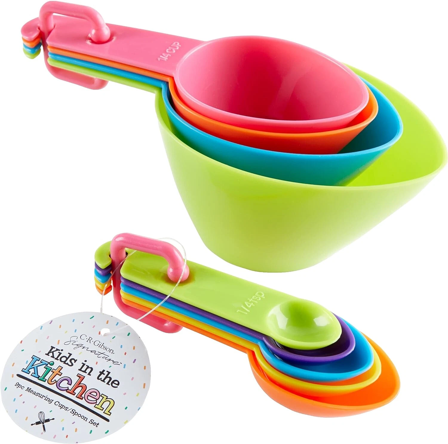 Tazas de medición de plástico multicolor