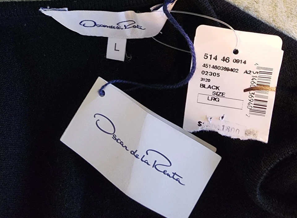 OSCAR DE LA RENTA - CRYSTAL STRAP KNIT TOP - Size 8 - Image 3 of 3