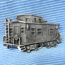 Railcar Caboose Belt Buckle Railroad Train Transportation Vtg 70s TGABC .CPA569