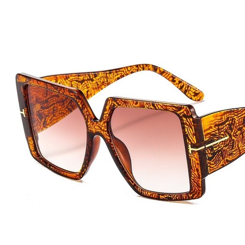 Rectangle Sunglasses For Women Eye Catching Pattern Color Frame Design Accessory - Picture 7 of 26