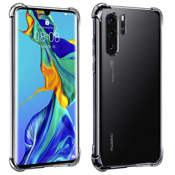 Avizar, Flexible Huawei P30 Pro Silikon Bumper HüLle, StoßFest, Transparent-image