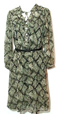 PJK PATTERSON J KINCAID DRESS XS EXTRA SMALL 2 4  EGYPTIAN BELTED DRESS