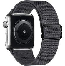 Watch Band 42/44/45mm Soft Stretchy Elastic Nylon Loop for Apple Watch-Gray