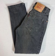 Vintage Levis 550 26x31 Relaxed Fit Tapered Leg Black Jeans Made in USA 7 JR