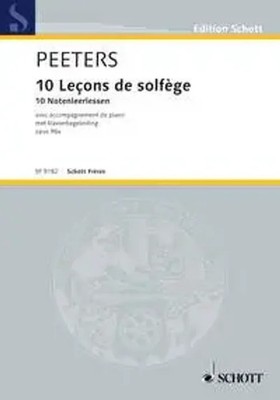 10 Leçons de solfège op. 96a Singstimme und Klavier | Flor Peeters | Buch