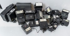 Lot of 14 Camera Flash Lot for Parts or Repair Pentax Nikon Vivitar etc.